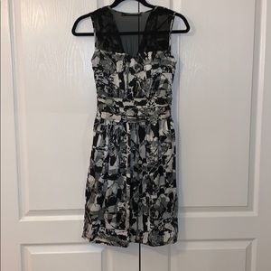 Andrew Marc New York cowl neck floral satin dress